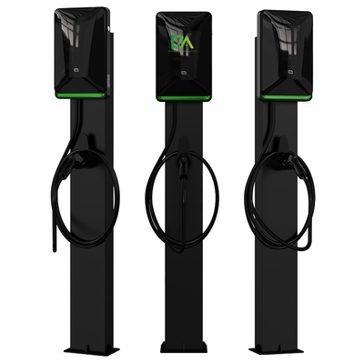 Accueil Commercial Chargeur de véhicule électrique à colonne noire de type 2 7kw 11KW 22kw Station de charge portable avec RFID OCPP