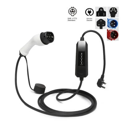 Nouveau chargeur portable 16A AC Ev 3.5KW courant réglable intelligent de type 1 de type 2 chargeur EV mobile