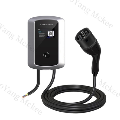 Chargeur commercial à courant alternatif 7 kW Type 2 EV Voiture 14 kW Intelligent IP55 à commande vocale Chargeur à courant alternatif de véhicule électrique sûr avec équilibre de charge