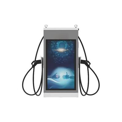 Station de recharge de véhicules électriques à courant continu 160 kW IP54 refroidi à l'air Équipé d'un écran publicitaire tactile de 10 pouces 4G Ethernet WIFI APP OCPP1.6J pour le stationnement routier