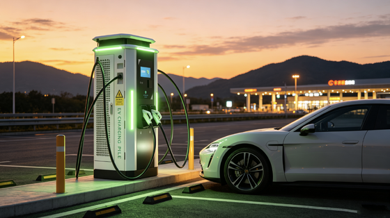 Station de recharge rapide CC pour flotte commerciale sur autoroute, série White Dew, 240 kW, refroidissement par air IP54, écran tactile 10 pouces, prise en charge OCPP1.6J, 4G, Ethernet, WiFi, application