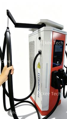 Unité de recharge intelligente pour VE en CC avec écran tactile 10 pouces Série White Dew 120 kW IP54 refroidissement par air Borne de recharge OCPP1.6J pour chariots industriels et flottes de véhicules commerciaux