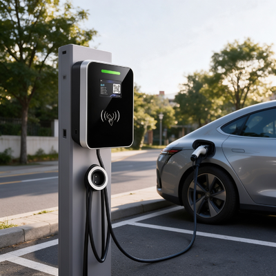 Un bon prix. Station de recharge de véhicules électriques résidentiels légers commerciaux vitrage carré US Type1 AC Charger Colonne murale montée 9,6 kW 40A 85V 265V IP54 Écran LCD 5,64 pouces En ligne