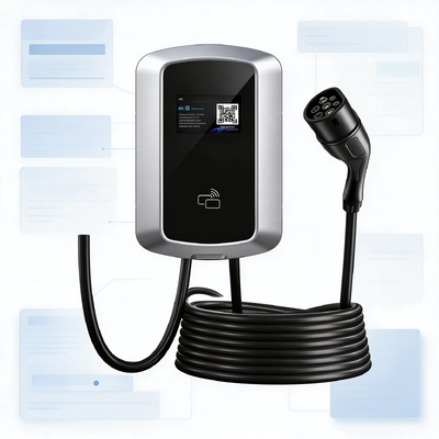 Un bon prix. Chargeur EV triphasé J8 Montage mural ou sur colonne Borne de recharge AC Type 2 22kW 32A 380V IP54 Écran LCD 5,64 pouces En ligne