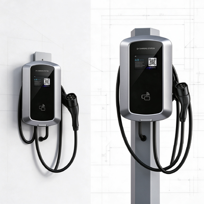 Type 2 7kW AC EV Charger 5.64 Inch LCD QR Code Off Peak Scheduled Charging 32A