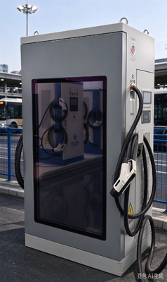 Série d'écran publicitaire de 60 kW Chargeur de véhicule électrique à double canon à courant continu 55 pouces LCD 10 pouces tactile OCPP1.6J IP54