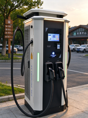 Chargeur CC EV 120 kW CCS1 CCS2 CHAdeMO GB/T 200-1000 V OCPP 1,6 J Station de charge rapide avec écran de 10 pouces