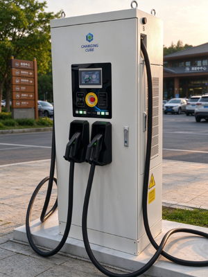Chargeur rapide DC pour VE 240 kW à double pistolet avec connecteurs CCS1 CCS2 CHAdeMO GB/T, station de recharge rapide DC commerciale pour sites à fort trafic